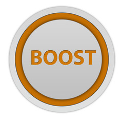 Boost circular icon on white background