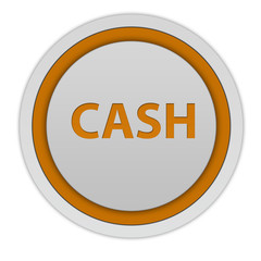 Cash circular icon on white background