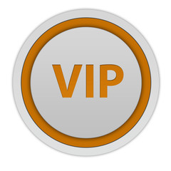 Vip circular icon on white background