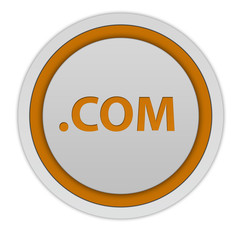 Com circular icon on white background