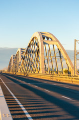Fototapeta na wymiar metal bridge for cars and trains
