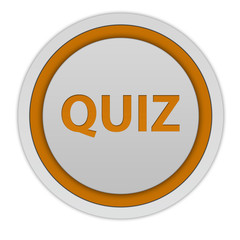 Quiz circular icon on white background