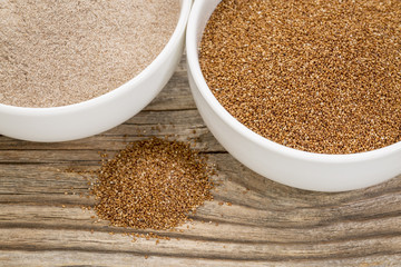 teff grain and flour