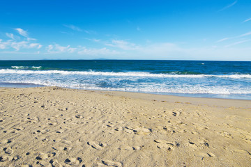 Platamona beach on a clear day.