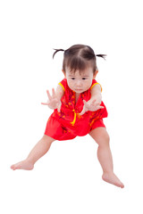 Little asian girl (thai) in traditional chinese cheongsam