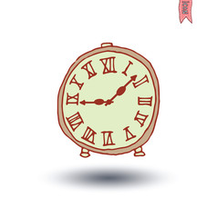 clock icon, watche, Hand drawn vector illustration.