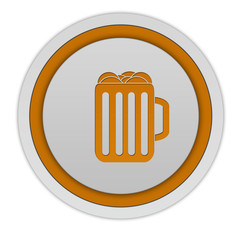 Beer circular icon on white background
