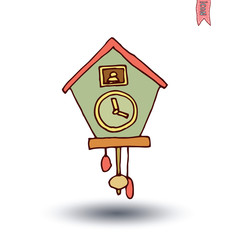 clock icon, watche, Hand drawn vector illustration.