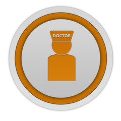 Emergency circular icon on white background