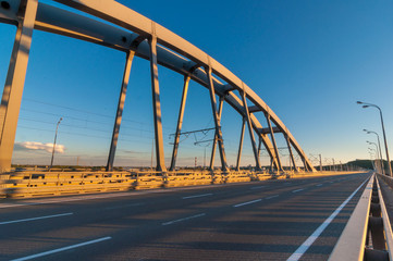 metal bridge for cars and trains