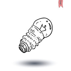 Bulb lamp idea icon, vector illustration