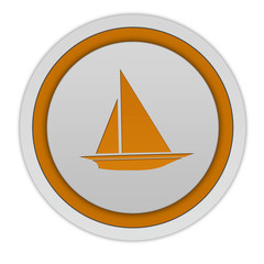 Boat circular icon on white background
