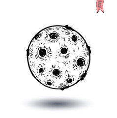 planet icon, hand drawn vector illustration.