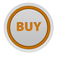 Buy circular icon on white background