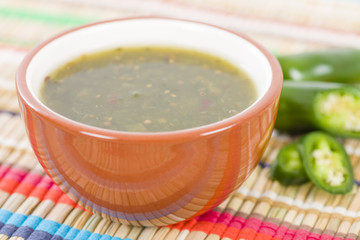 Jalapeno Relish - Bowl of jalapeno sauce