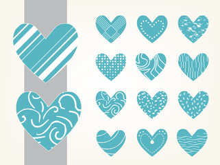 Valentine heart vector set  ,love symbol icon.