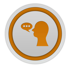 Talk circular icon on white background