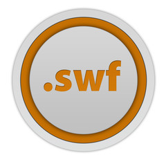 .swf circular icon on white background