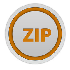 ZIP circular icon on white background