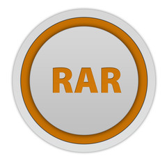 RAR circular icon on white background