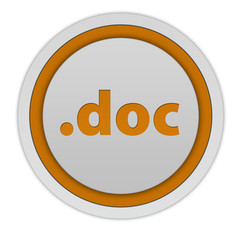 .doc circular icon on white background