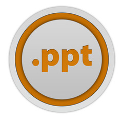 .ppt circular icon on white background