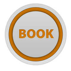 Book circular icon on white background
