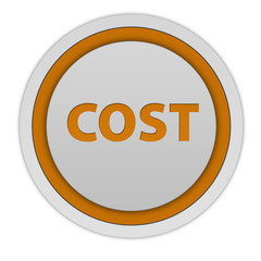 Cost circular icon on white background