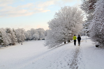 New Year's resolutions - Running in the snow in winter