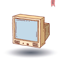 Televisions, vintage, vector illustration