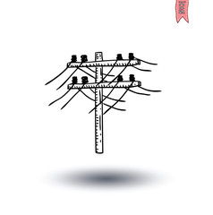 Fototapeta na wymiar electrical pole icon - vector illustration