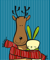 Reindeer and a rabbit - Ho Ho Ho