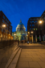 St Paul's cathedral with Christmas tree, London, UK