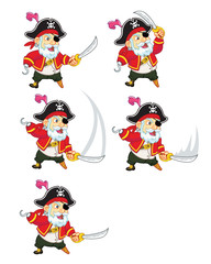 Old Pirate Attacking Sprite