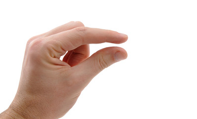 hand with two fingers with narrow slit between two fingers