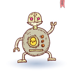Robot cartoon, vector illustration.