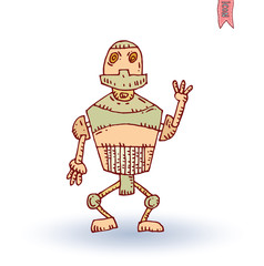 Robot cartoon, vector illustration.