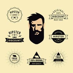 Hipster style of guy collection of elements