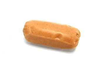 fresh sausages, isolated on a white background