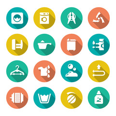 Set flat icons of laundry