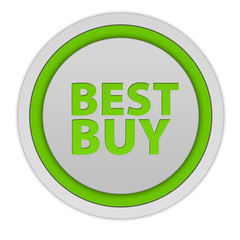 Best buy circular icon on white background