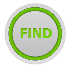 find circular icon on white background