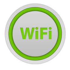 wifi circular icon on white background