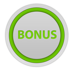 bonus circular icon on white background