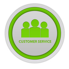 Customer service circular icon on white background