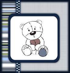 Astonished teddy bear greeting card