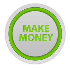 Make money circular icon on white background