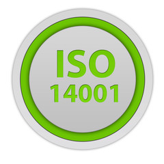 Iso 14001 circular icon on white background