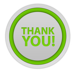 Thank you circular icon on white background