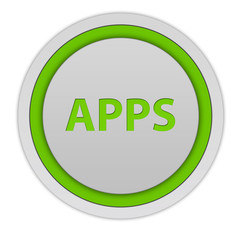 Apps circular icon on white background